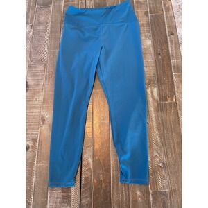 A New Day Womens‎ Teal Blue High Waist Cropped Athletic Leggings Large